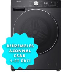   Hisense WF5S1045BB Elöltöltős mosógép A Energiaosztály, 10.5 kg, Normál mélység, 1400 fordulat/perc, Centrifugálási zajszint: 72 dB, Inverter motorral,  Gőzfunkcióval