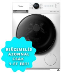   Midea MF200W70WB/W-HR Elöltöltős mosógép B Energiaosztály, 7 kg, Normál mélység, 1400 fordulat/perc, Centrifugálási zajszint: 76 dB, Inverter motorral,  Gőzfunkció nélkül