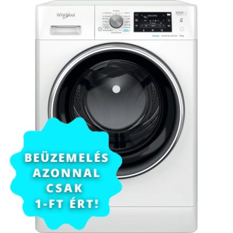 Whirlpool FFD 8489 BCV EE Elöltöltős gőzfunkciós mosógép A Energiaosztály, 8 kg, Normál mélység, 1351 fordulat/perc, Centrifugálási zajszint: 78 dB Inverter motorral,  Gőzfunkcióval